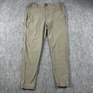 Cuts Pants Mens Large Beige Jogger Elastic Waist Zip Pocket Stretch Casual